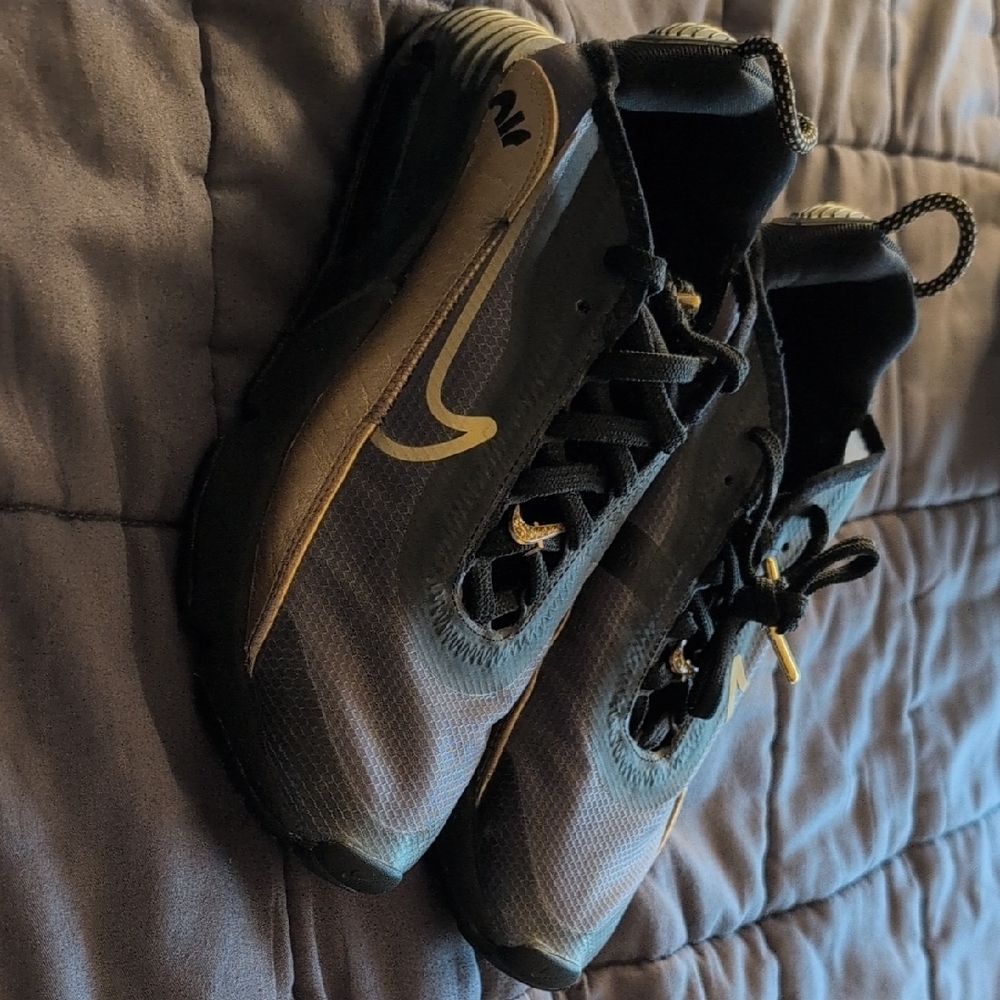 Nike Black and Gold High-Top Sneakers